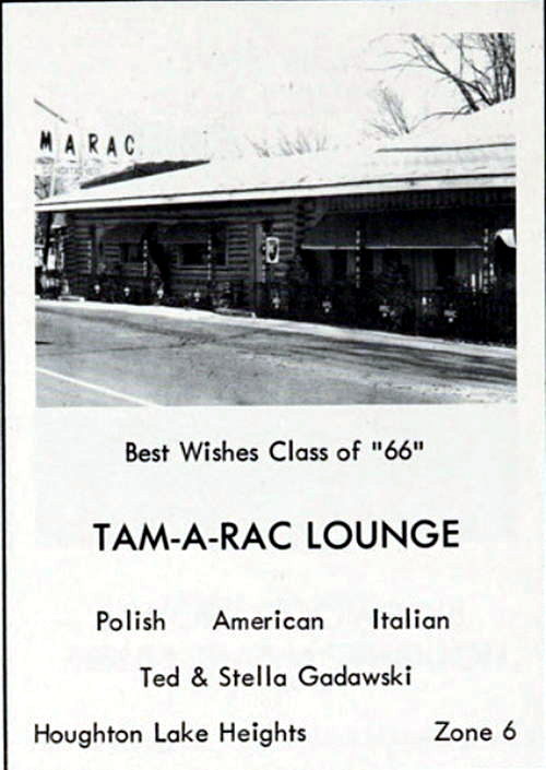 Tam-A-Rac Lodge (Tam-A-Rac Lounge, Tam-A-Rack) - Houghton Lake High School - Bobcat Yearbook Class Of 1966 (newer photo)